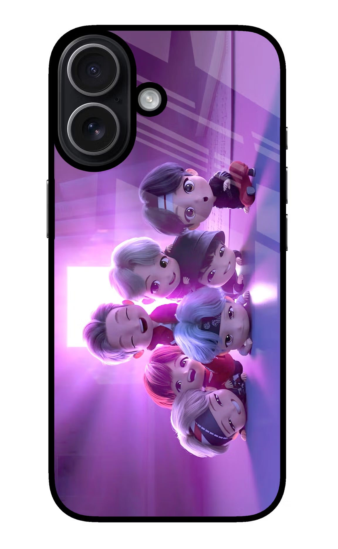 BTS Chibi iPhone 17 Glass Case Back Cover by Casekaro