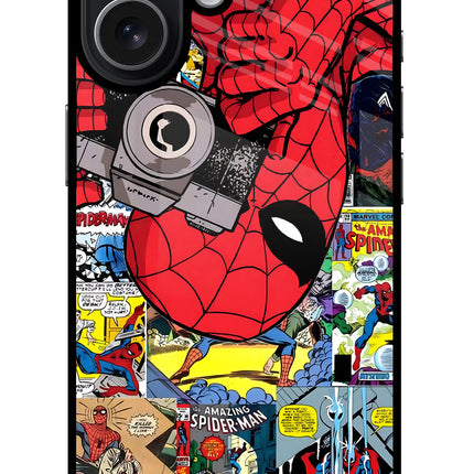 Spider Man iPhone 17 Glass Case Back Cover by Casekaro