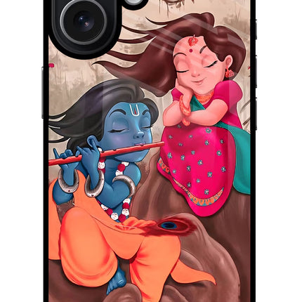 Radhe Krishna iPhone 17 Glass Case