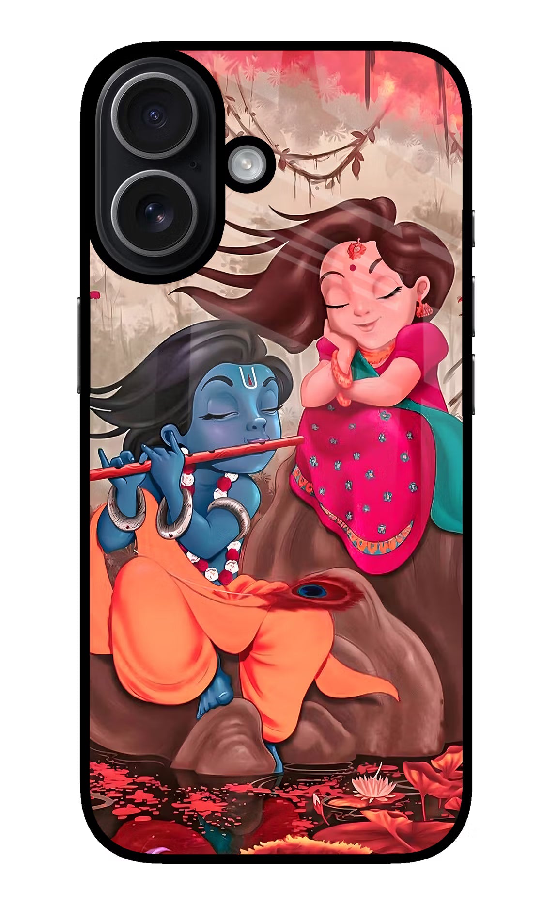 Radhe Krishna iPhone 17 Glass Case