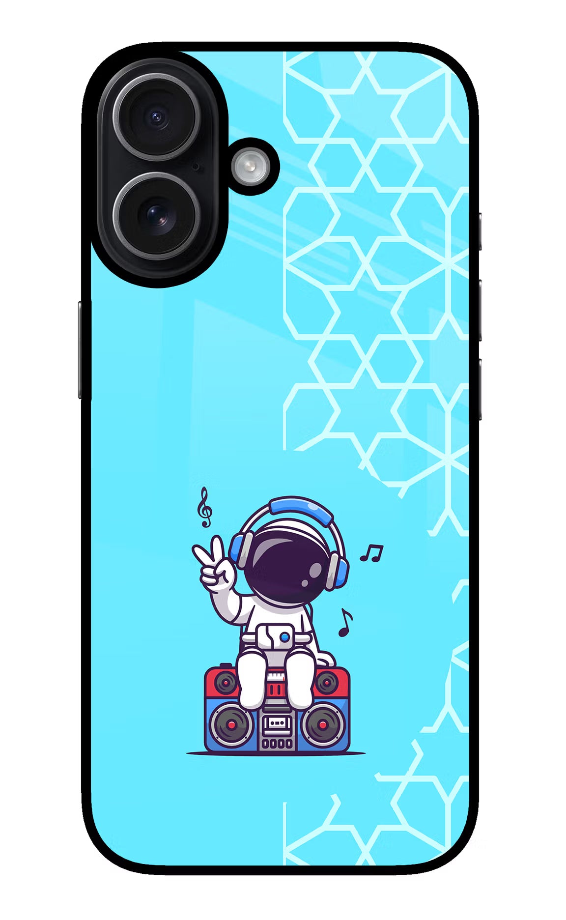 Cute Astronaut Chilling iPhone 17 Glass Case Back Cover by Casekaro