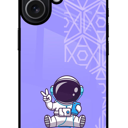 Cute Astronaut Chilling iPhone 17 Glass Case