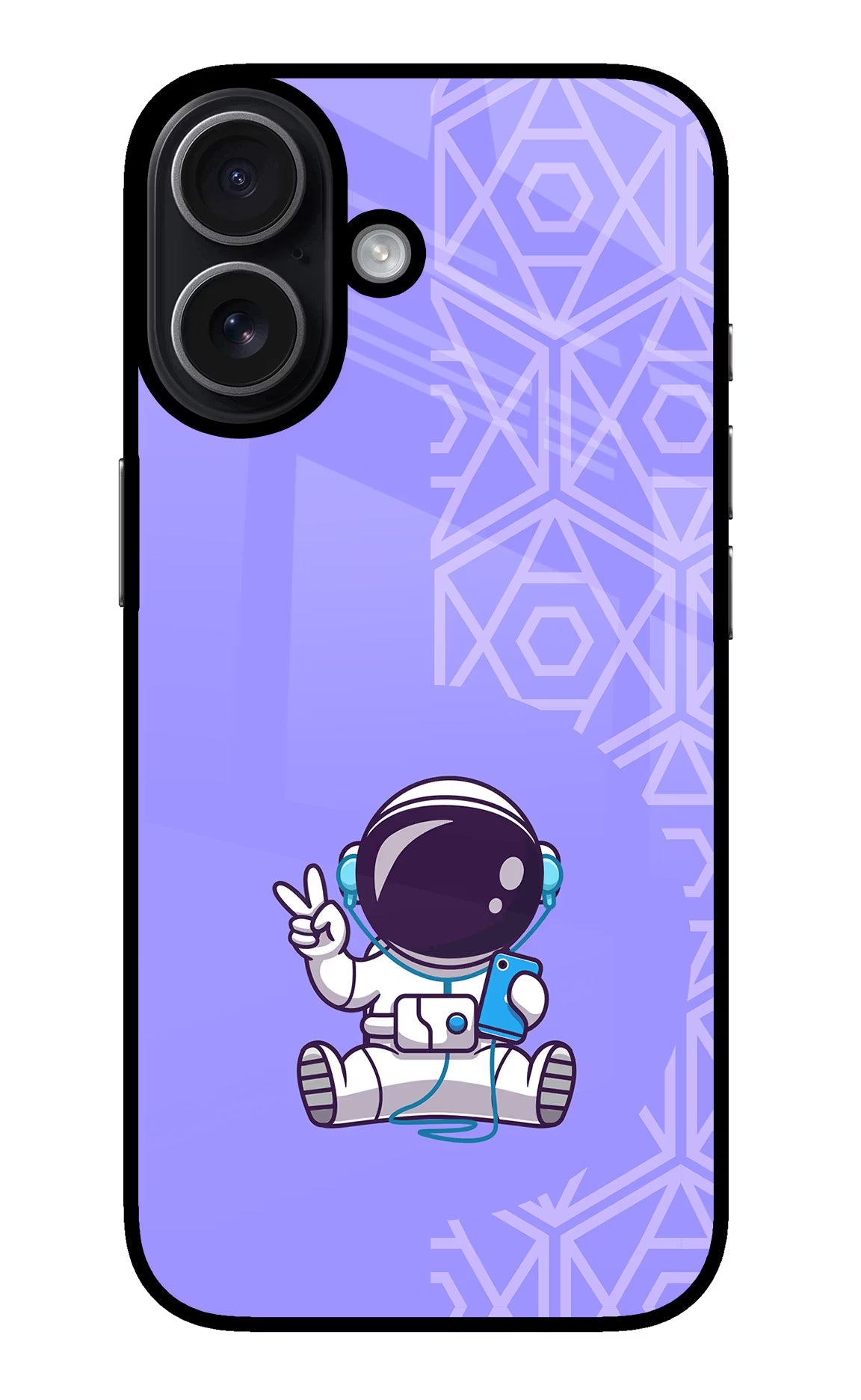 Cute Astronaut Chilling iPhone 17 Glass Case Back Cover by Casekaro