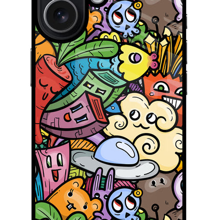 Veggie Doodle iPhone 17 Glass Case