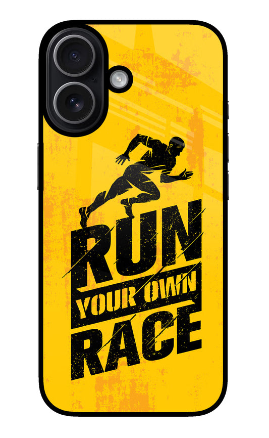 Run Your Own Race iPhone 17 Glass Case