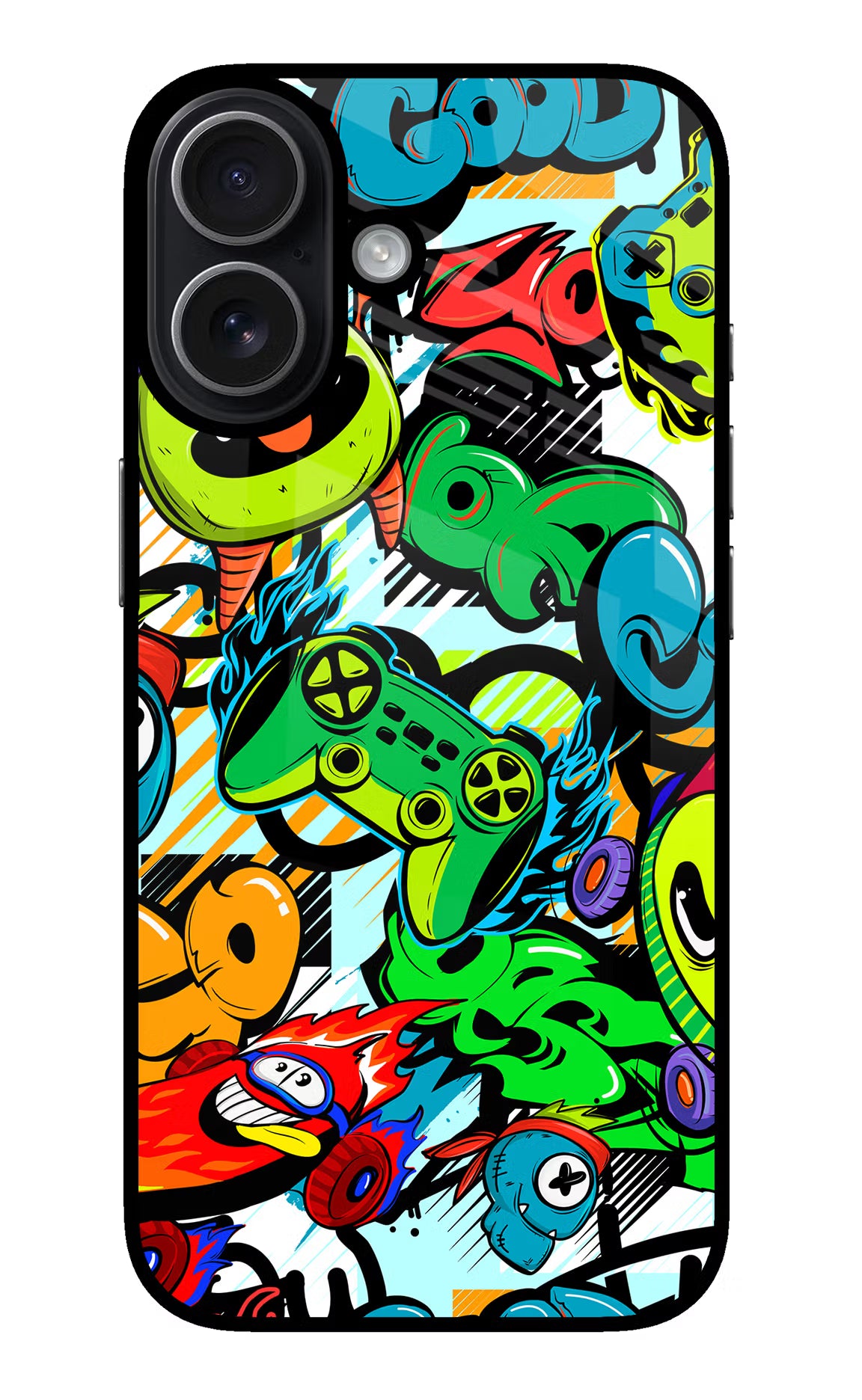 Game Doodle iPhone 17 Glass Case Back Cover by Casekaro