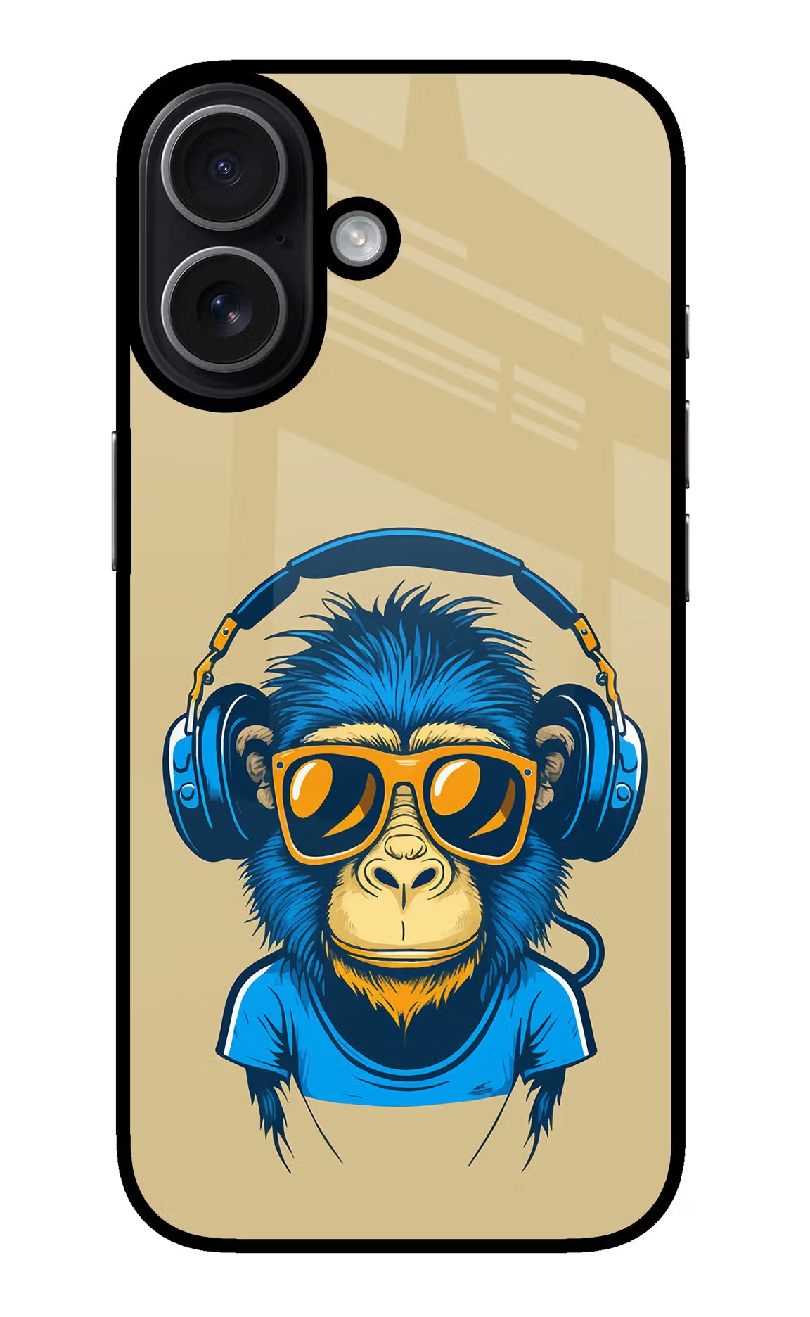 Monkey Headphone iPhone 17 Glass Case Back Cover by Casekaro