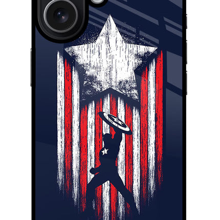 Captain America Marvel Art iPhone 17 Glass Case