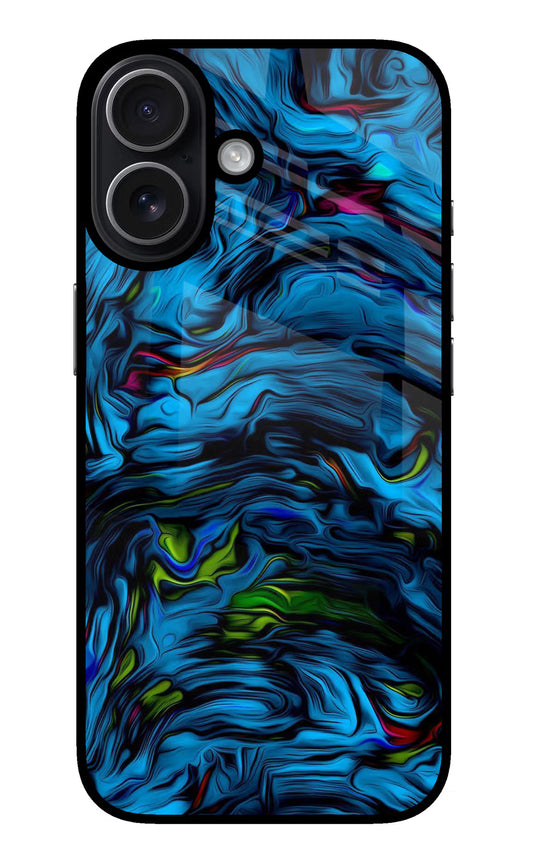 Dark Blue Abstract iPhone 17 Glass Case