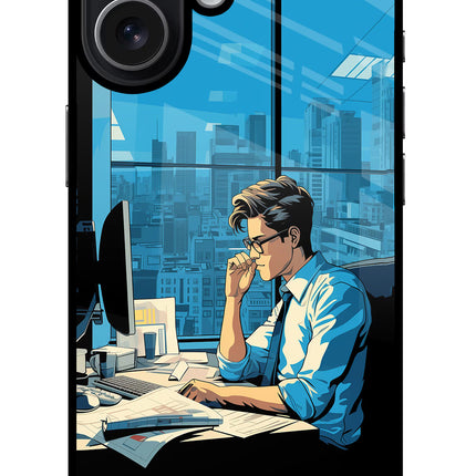 Focused Hustler (AI Generated) iPhone 17 Glass Case