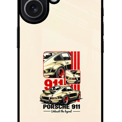 Classic Porsche 911 iPhone 17 Glass Case Back Cover by Casekaro