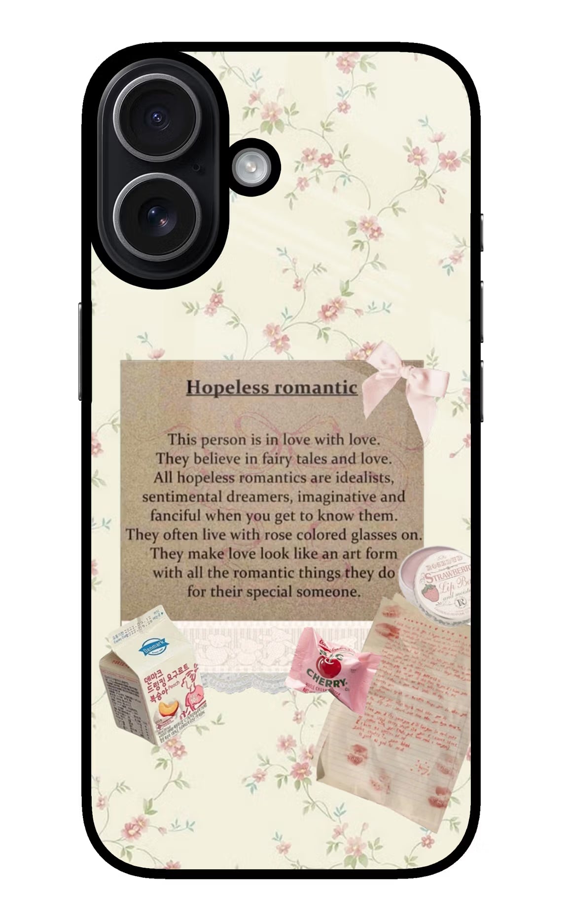 Hopeless Romantic iPhone 17 Glass Case Back Cover by Casekaro