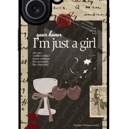 I am just a girl iPhone 17 Glass Case