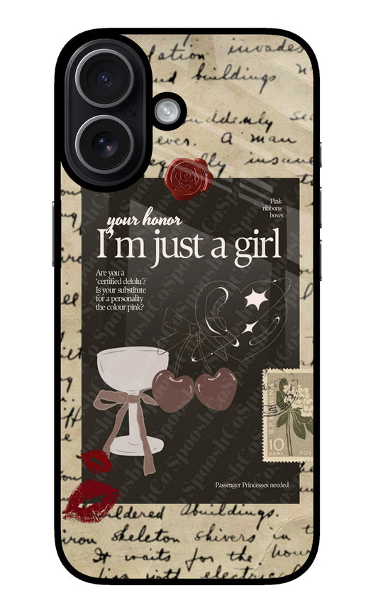 I am just a girl iPhone 17 Glass Case