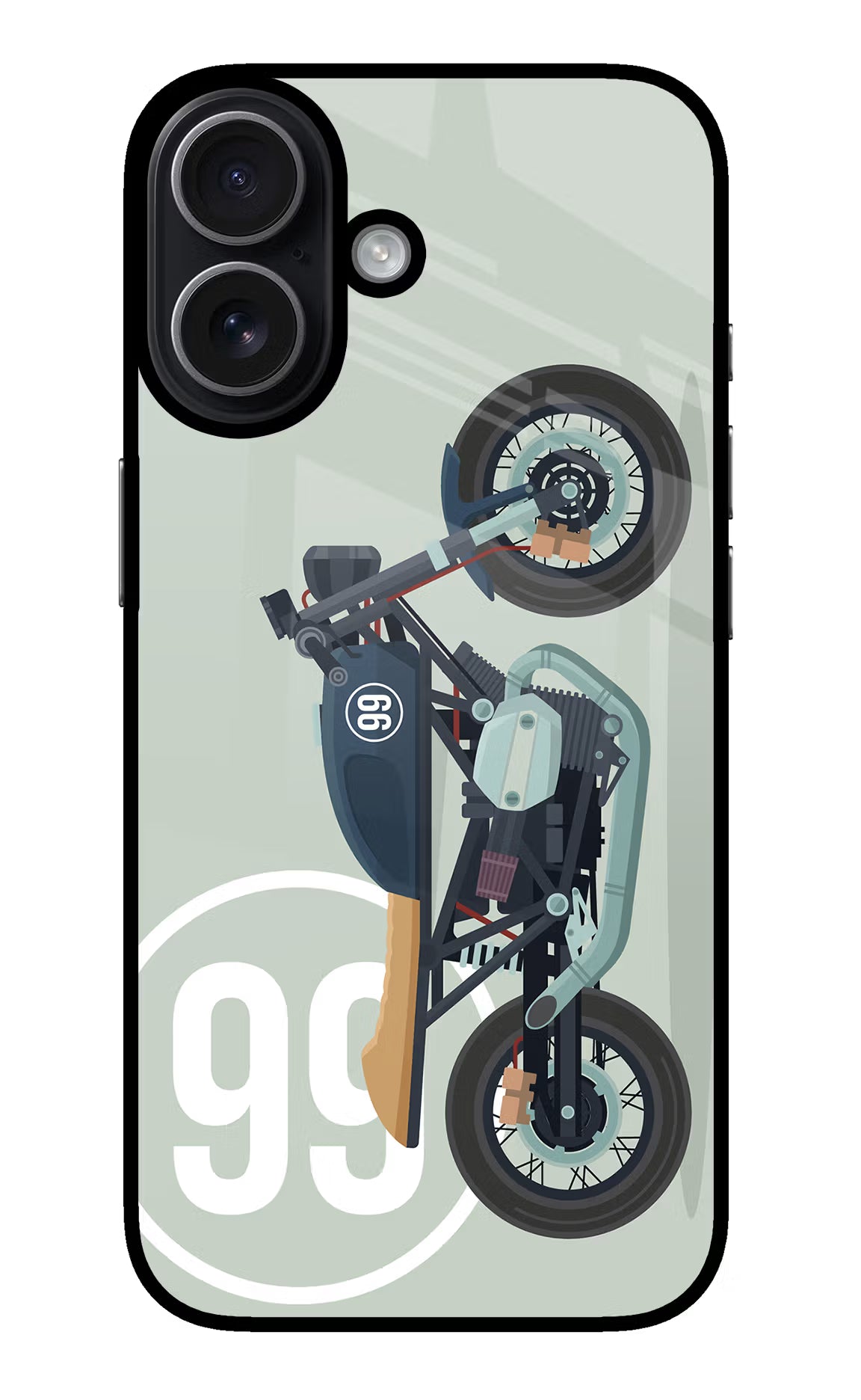 Classic Cafe Racer 99 iPhone 17 Glass Case Back Cover by Casekaro