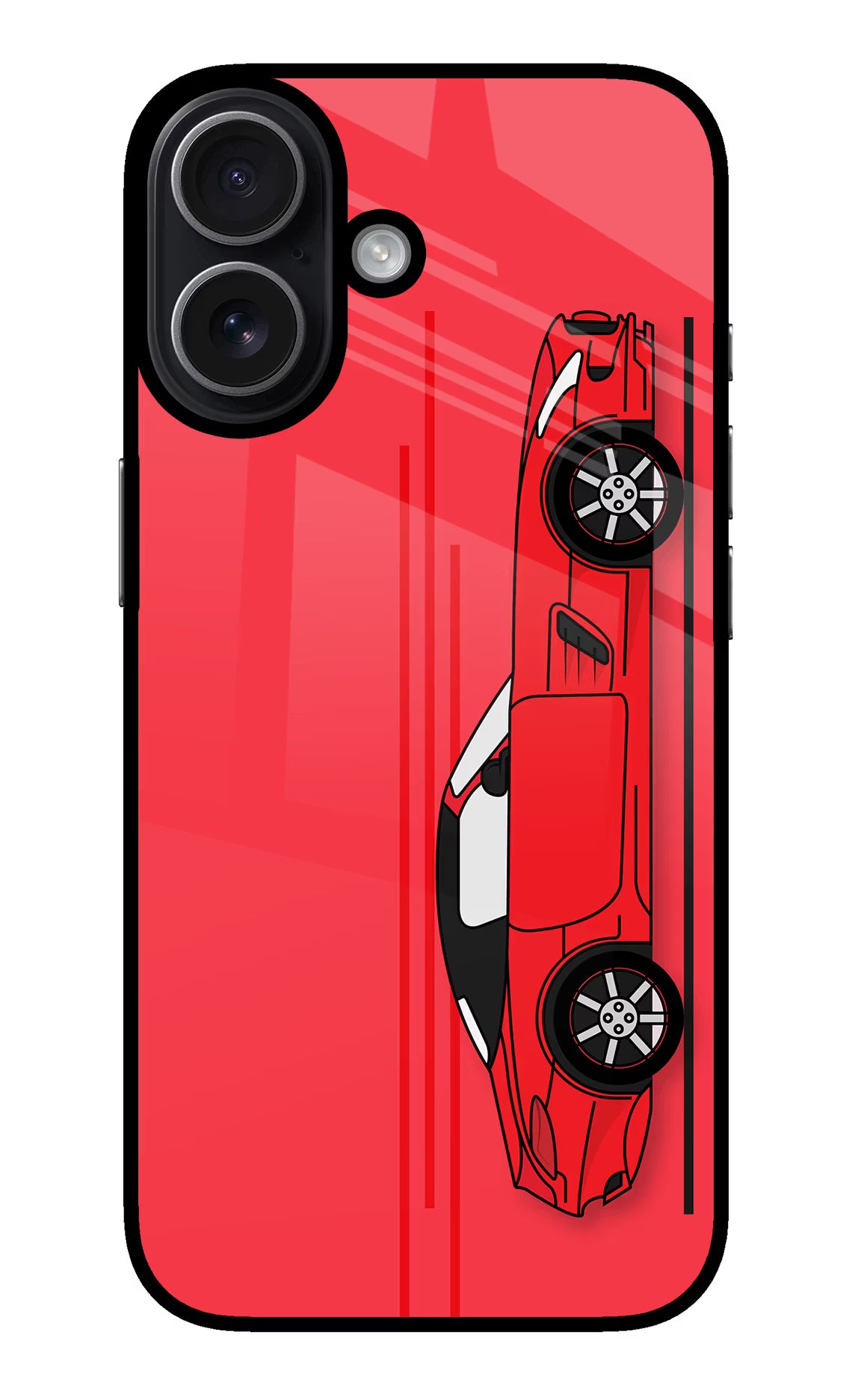Red Velocity iPhone 17 Glass Case Back Cover by Casekaro