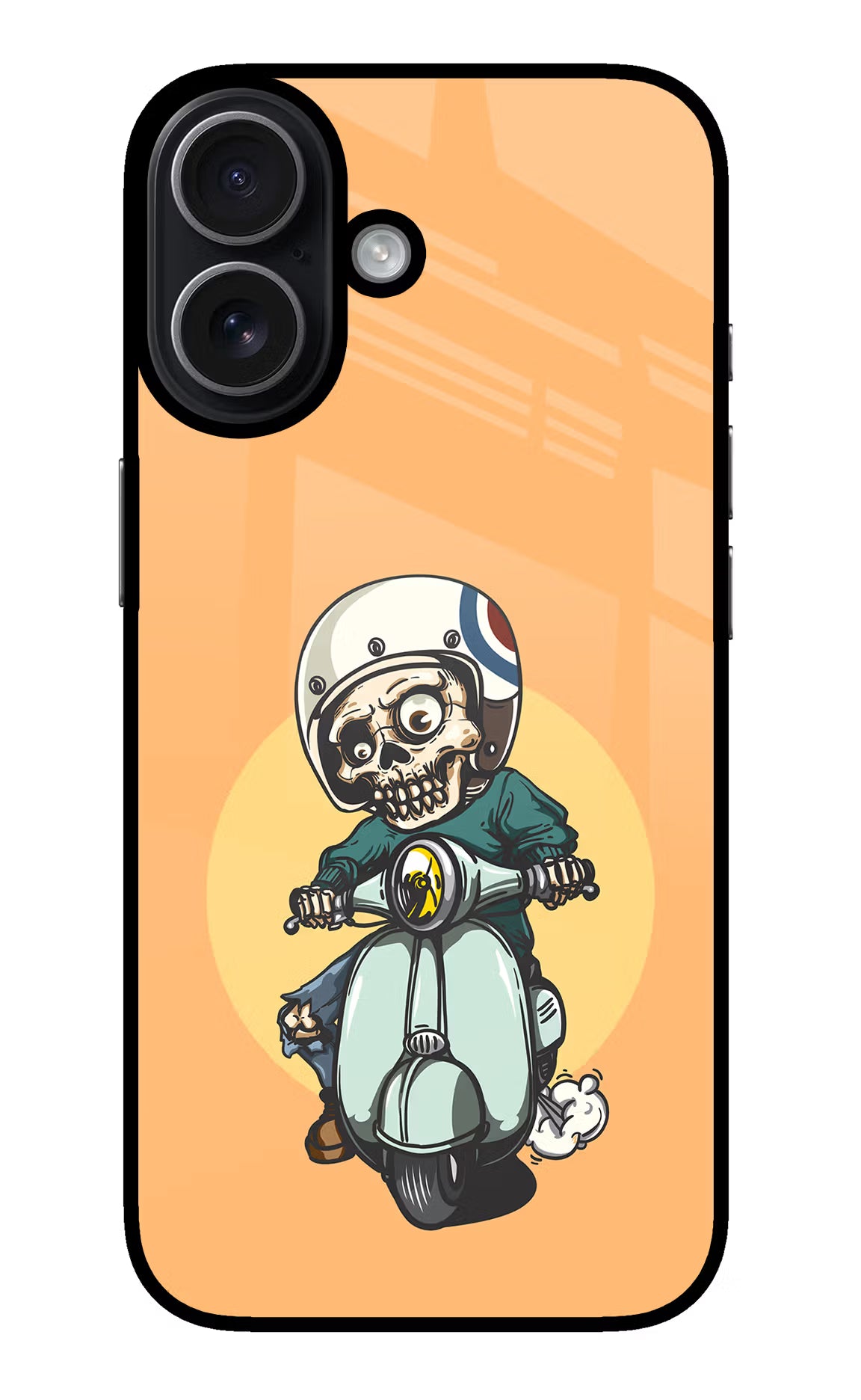 Undead Biker iPhone 17 Glass Case Back Cover by Casekaro
