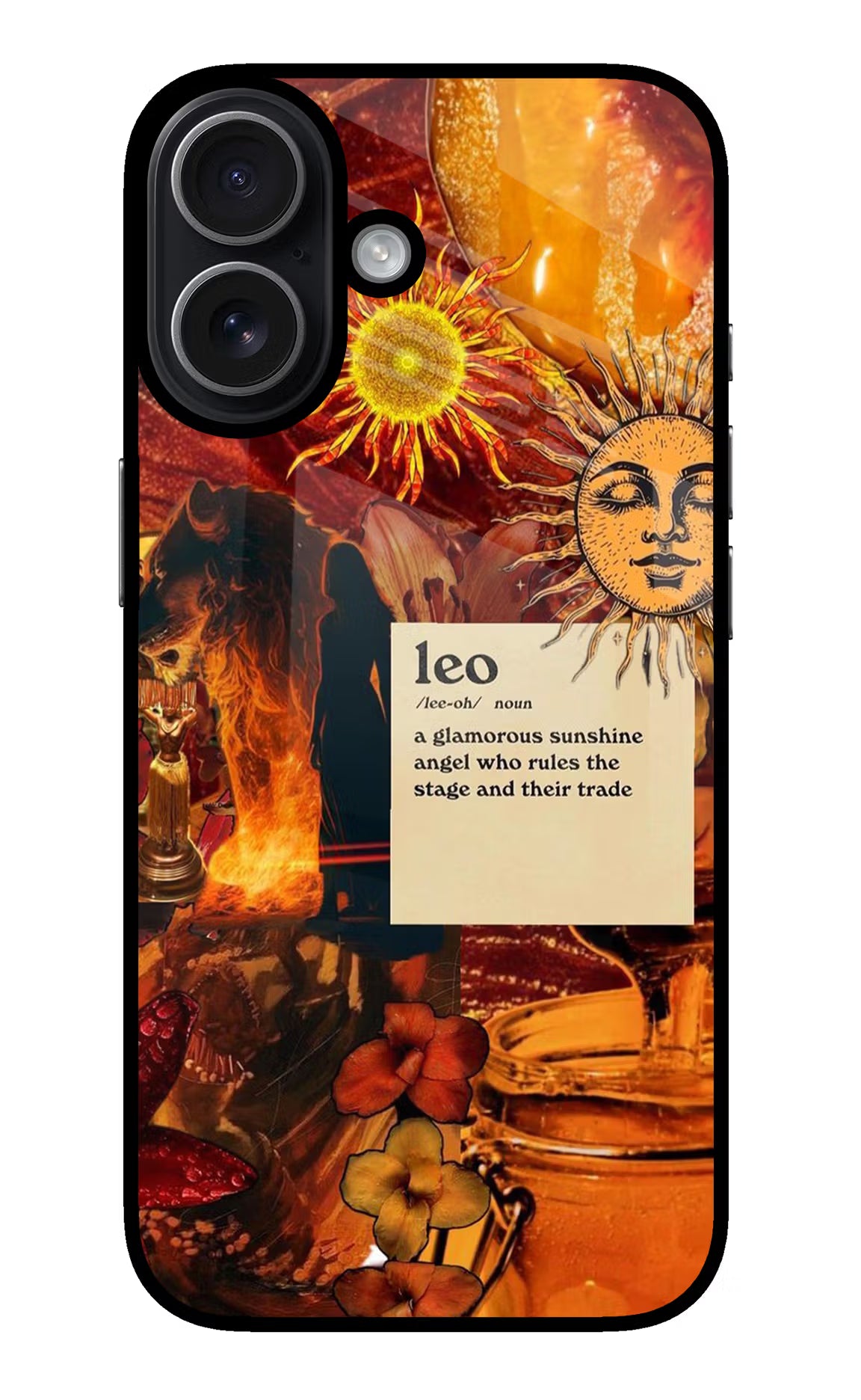 Leo Zodiac iPhone 17 Glass Case Back Cover by Casekaro