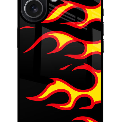 Side Sweep Flames iPhone 17 Glass Case