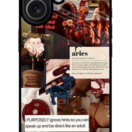 Zodiac Aries iPhone 17 Glass Case