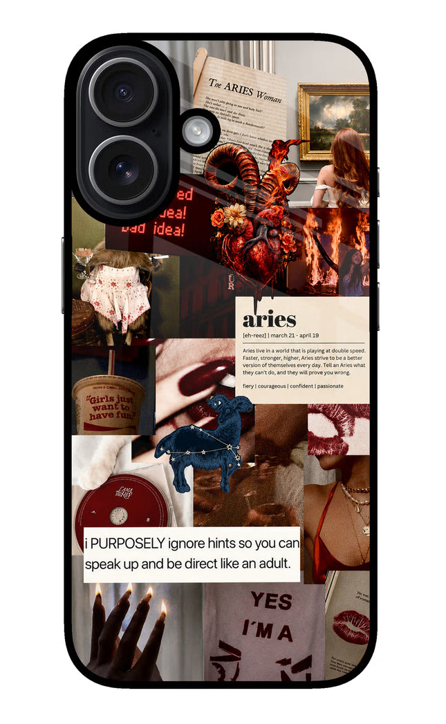 Zodiac Aries iPhone 17 Glass Case