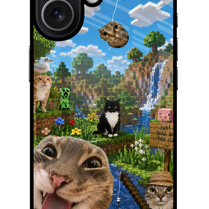 Minecraft Cat Chaos iPhone 17 Glass Case