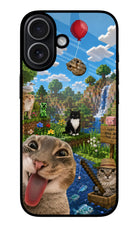 Minecraft Cat Chaos iPhone 17 Glass Case