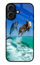 Dolphin vs Cow iPhone 17 Glass Case