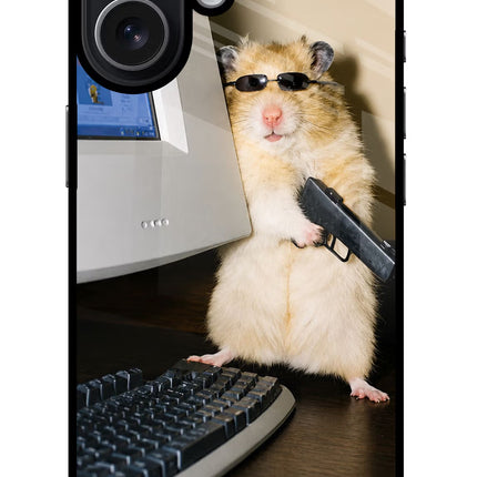 Hacker Hamster iPhone 17 Glass Case