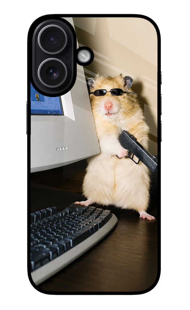 Hacker Hamster iPhone 17 Glass Case