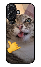 Silly Cat Call iPhone 17 Glass Case