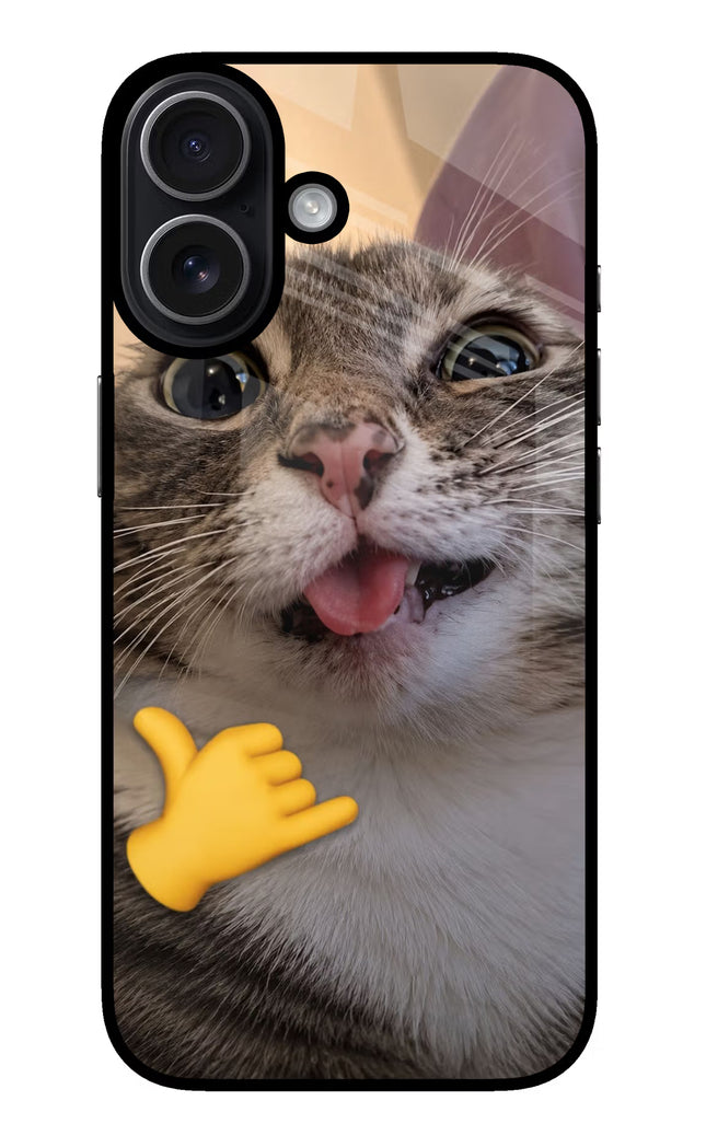 Silly Cat Call iPhone 17 Glass Case