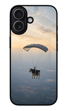 Skydiving Cow iPhone 17 Glass Case