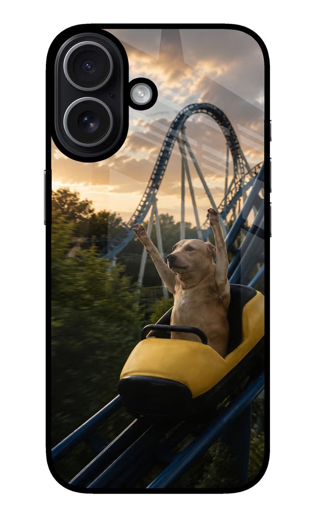 Rollercoaster Dog iPhone 17 Glass Case