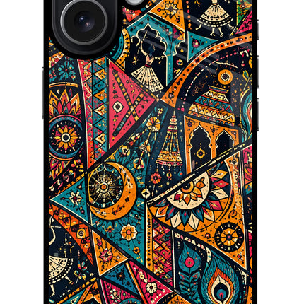 Folk Print iPhone 17 Glass Case