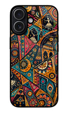 Folk Print iPhone 17 Glass Case