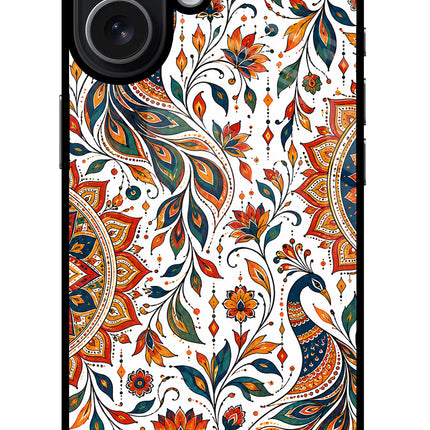 White Mayura iPhone 17 Glass Case