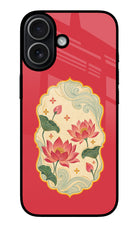 Pink Lotus iPhone 17 Glass Case Back Cover by Casekaro