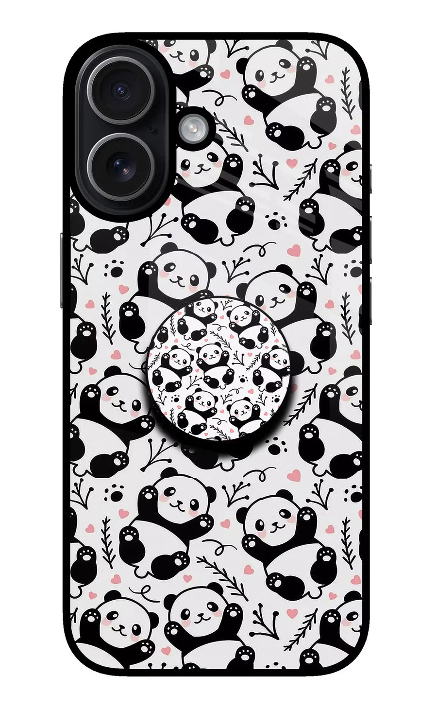 Cute Panda iPhone 17 Pop Case, Metal case