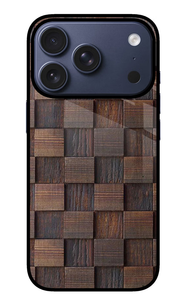 Wooden Cube Design iPhone 17 Pro Glass Case