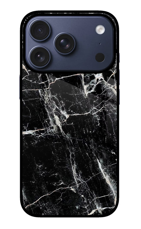 Black Marble Texture iPhone 17 Pro Glass Case