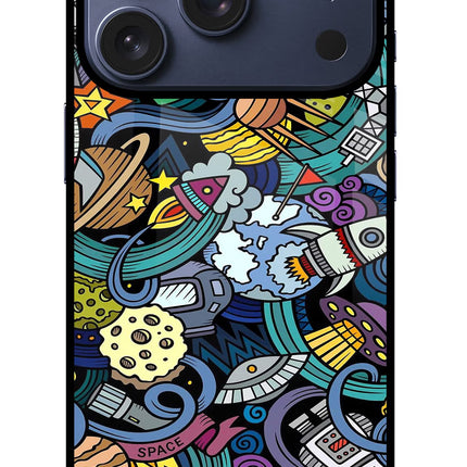 Space Abstract iPhone 17 Pro Glass Case Back Cover by Casekaro