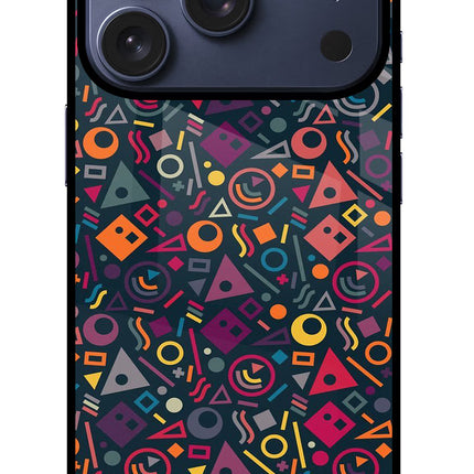 Geometric Abstract iPhone 17 Pro Glass Case Back Cover by Casekaro