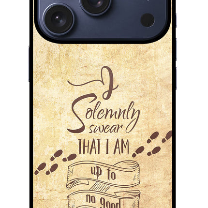 I Solemnly swear that i up to no good iPhone 17 Pro Glass Case Back Cover by Casekaro