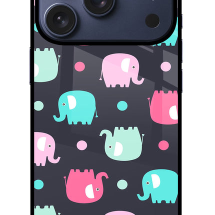 Elephants iPhone 17 Pro Glass Case Back Cover by Casekaro