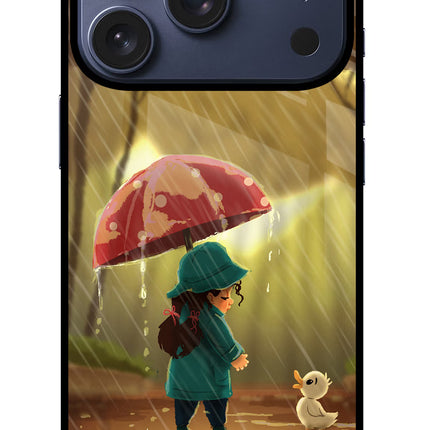 Rainy Day iPhone 17 Pro Glass Case Back Cover by Casekaro