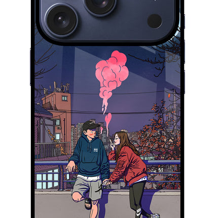 Chilling Couple iPhone 17 Pro Glass Case
