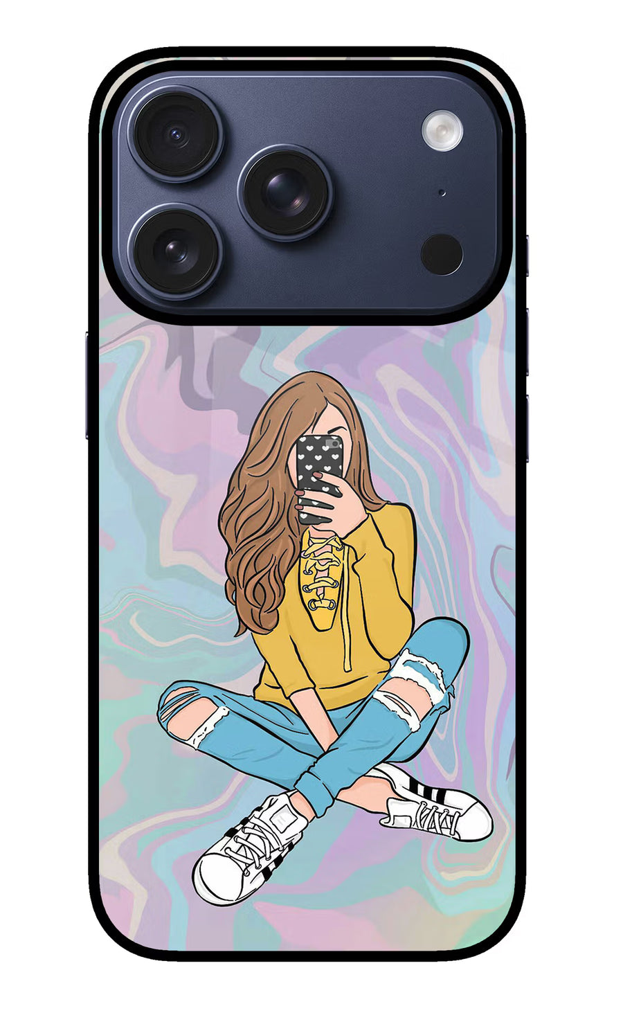 Selfie Girl iPhone 17 Pro Back Cover, Metal case