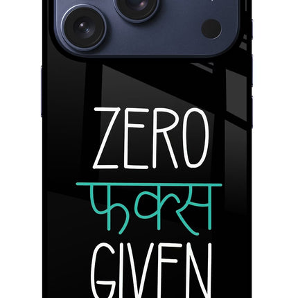 Zero Fucks Given iPhone 17 Pro Glass Case