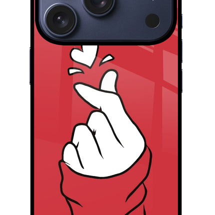 Korean Love Sign iPhone 17 Pro Glass Case